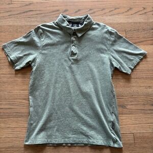Volcom Kids Boys Short Sleeve Polo Shirt Green Heathered Size Medium M 10-12